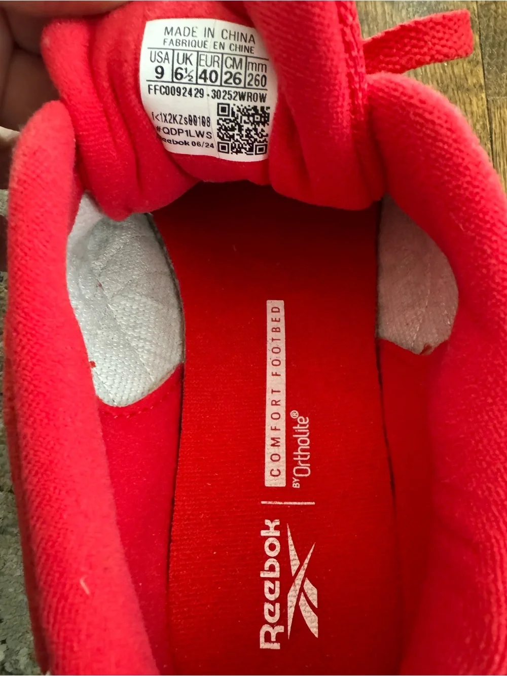 Reebok Red Suede Low-Top Sneakers
